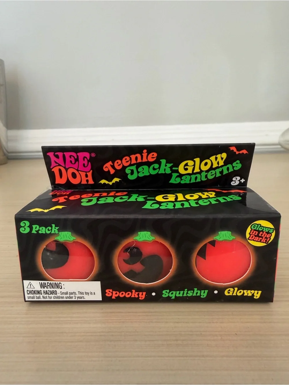 NeeDoh Teenie Jack-Glow Lanterns - Orange Glow 3-Pack